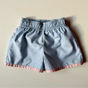 Sal & Pimenta Boys Swim Trunks - Light Blue with Pink Trim - Size 18M